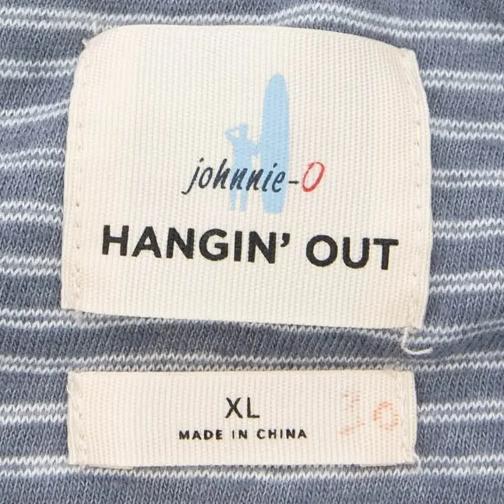 Johnnie-O Striped Half Zip Harvell Light Gray Pullover Size X Large
